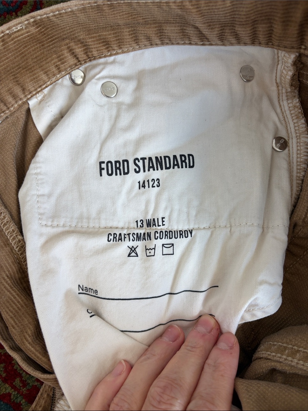 Buck Mason Men's Ford Standard Corduroy Pants in Light Tan - Picture 3 of 4